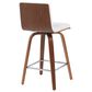 Armen Living Vienna Swivel Counter Height Stool with Snow White Upholstery in Walnut, , large