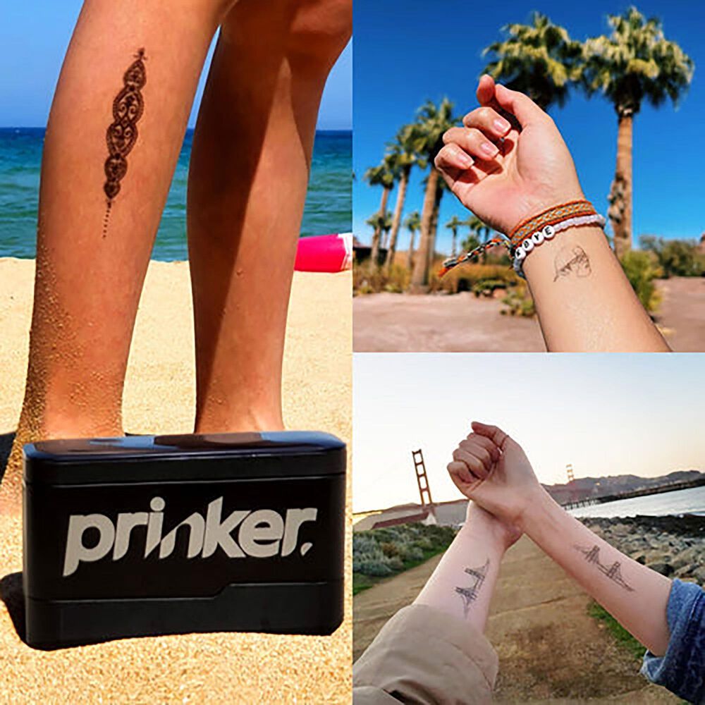 Prinker S Series Temporary Tattoo Printer with Black and Color Ink in Black, , large