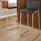 Lumisource Mason Mara Barstool with Black Cushion in Black and Walnut (Set of 2), , large