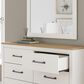Ashley Linnocreek Dresser and Mirror in White and Warm Brown, , large