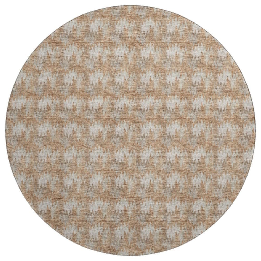 Dalyn Rug Company Soft Essentials Chevron Copper 8" Round Area Rug, , large
