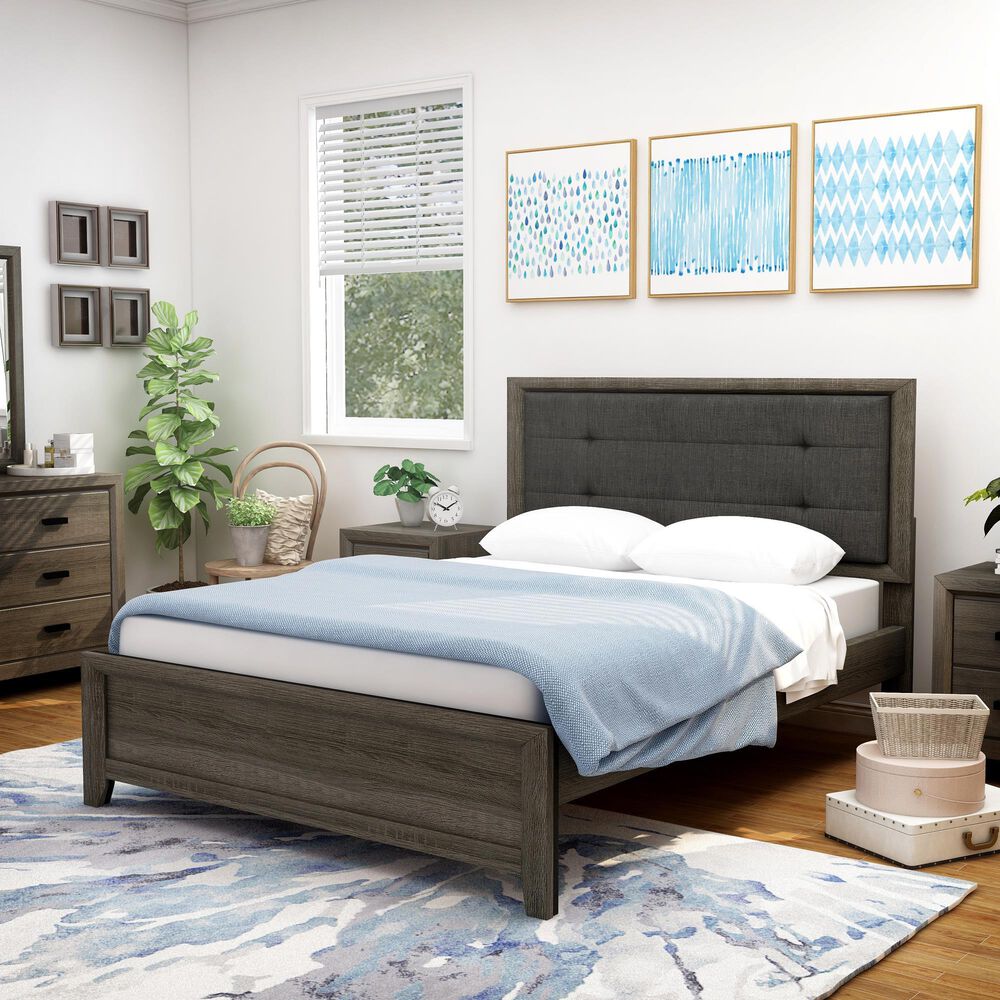 Furniture of America Lyons Twin Panel Bed in Charcoal, , large