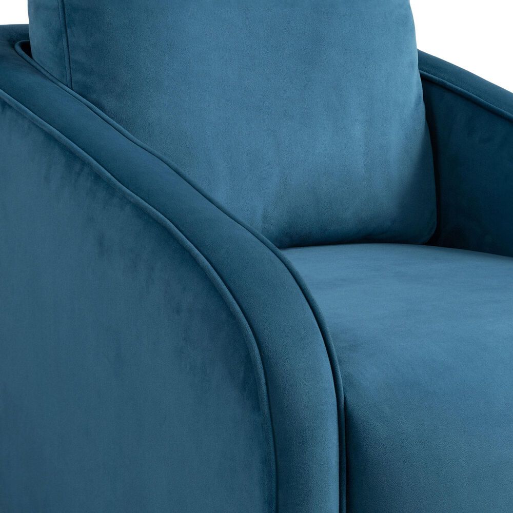 Lifestyle Solutions Lydia Swivel Accent Chair in Blue, , large