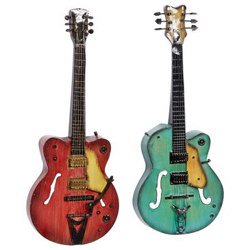 Maple and Jade 35" x 14" Electric Guitar Wall Decor in Multicolor (Set of 2), , large