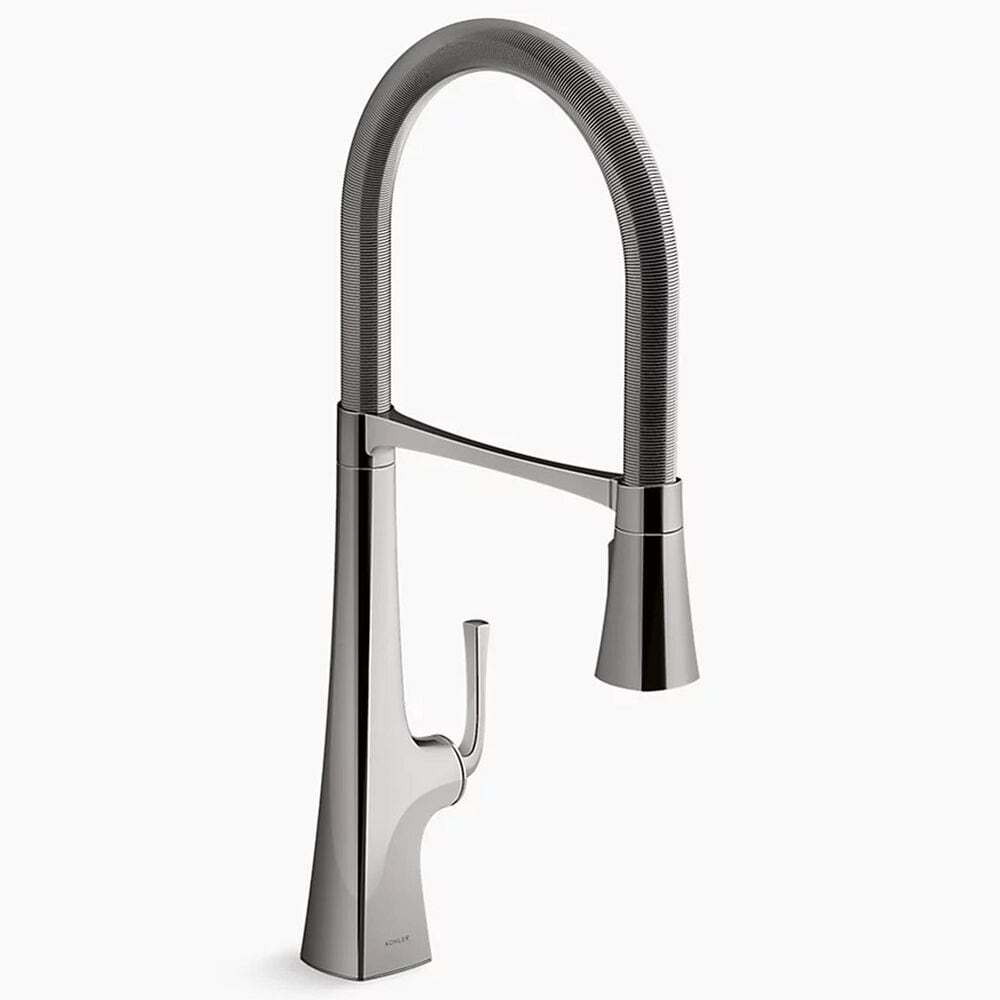Kohler Graze Semi-Professional Pull-Down Kitchen Sink Faucet in Vibrant Titanium, , large