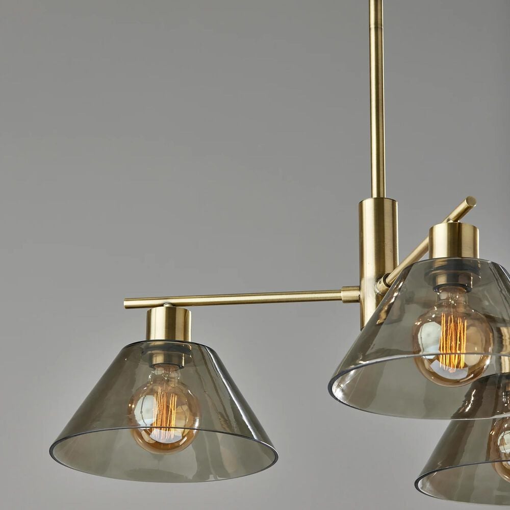 Adesso Zoe 3-Light Chandelier in Antique Brass, , large