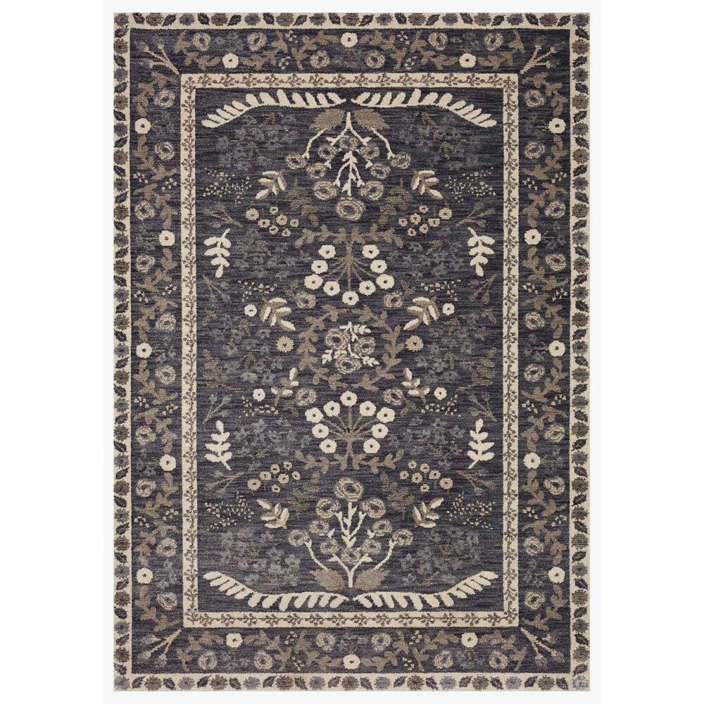 Loloi Fiore FIO-01 3"2" Round Charcoal and White Area Rug, , large