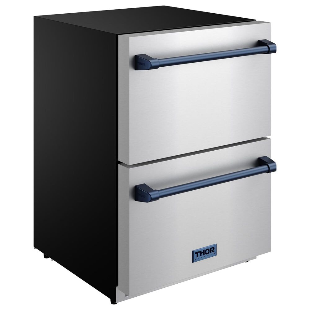 Thor Kitchen Gordon Ramsay 5.4 Cu. Ft. Undercounter Drawer Refrigerator with Blue Handle Kit in Stainless Steel, , large