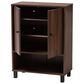 Baxton Studio Rossin 2-Door Entryway Shoe Storage Cabinet with Open Bottom Shelf in Walnut, , large