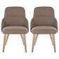 LumiSource York Side Chair with Brown Faux Leather Cushion in Whitewashed (Set of 2), , large