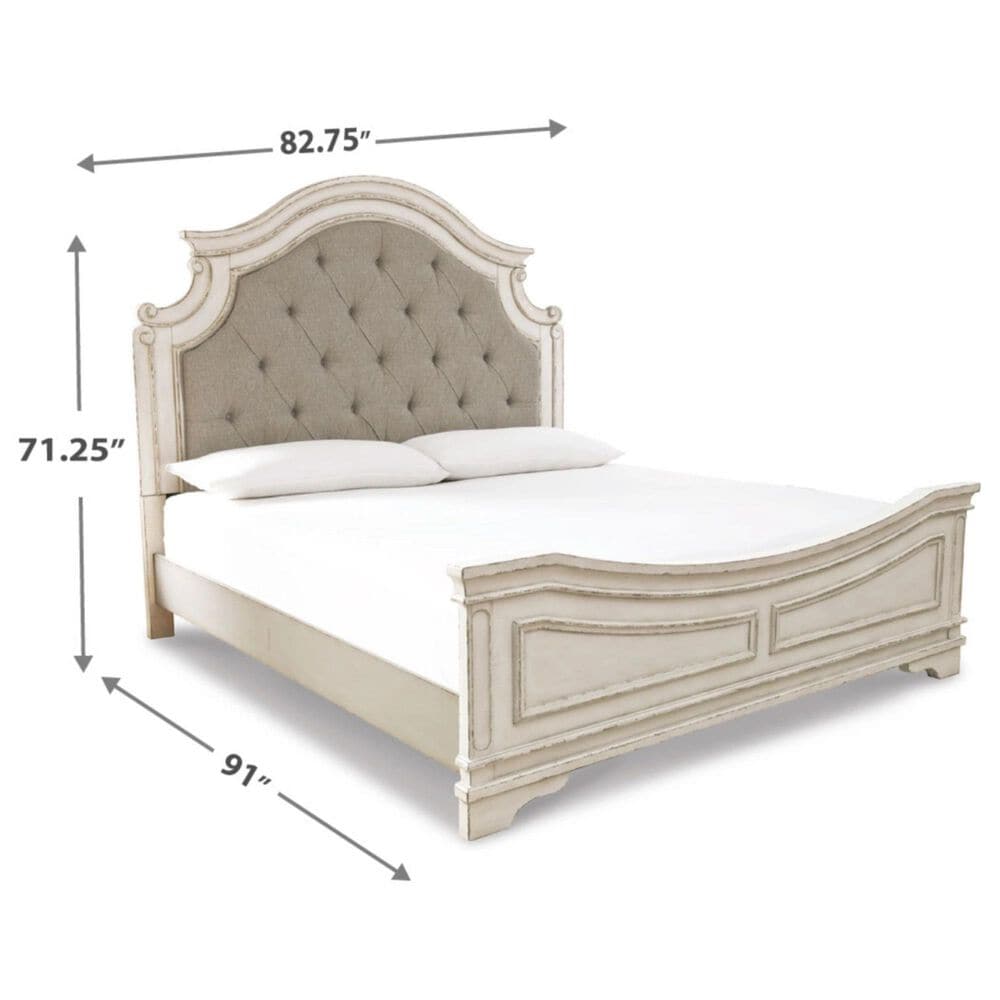 Ashley Realyn California King Panel Bed in Chipped White, , large