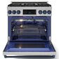 THOR KITCHEN Gordon Ramsay 6 Cu. Ft. 36" Professional Liquid Propane Range with Navy Blue Handle Kit in Stainless Steel, , large
