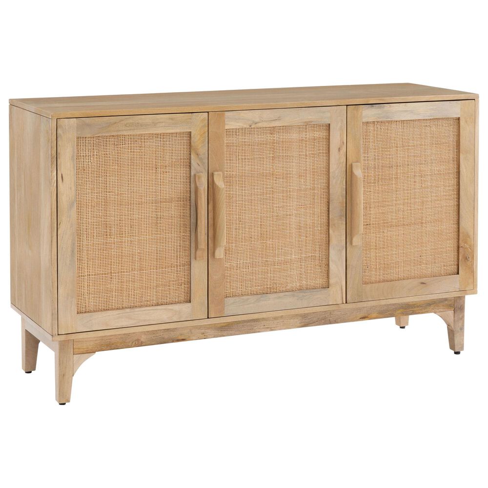 Linon Home Decor Janie 3-Door Cabinet in Natural, , large