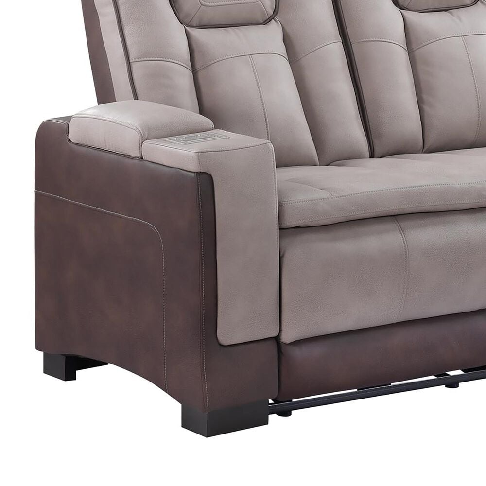 Titanic Furniture Power Reclining Sofa with Power Headrest in Brown, , large