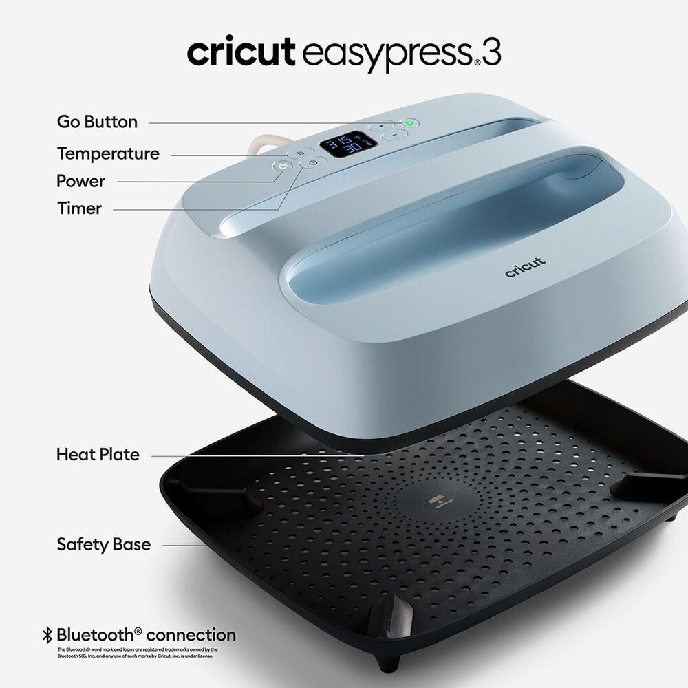 Cricut EasyPress 3 12&quot; x 10&quot; Heat Press Machine in Zen Blue, , large
