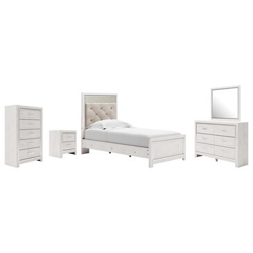 Signature Design by Ashley Altyra 5 Piece Twin Panel Bedroom Set in White, , large