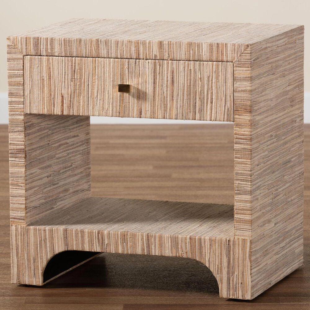 Baxton Studio Julia 1-Drawer Nightstand in Natural, , large