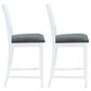Linon Home Decor Flynn 22" Counter Stool with Charcoal Grey Cushion in White (Set of 2), , large