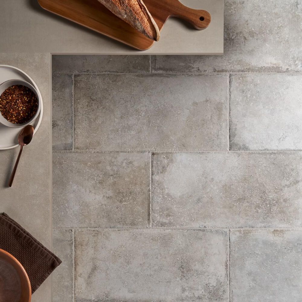 Soho Studio Caruso Efeso Gray 12" x 24" Travertine Look Matte Porcelain Tile, , large