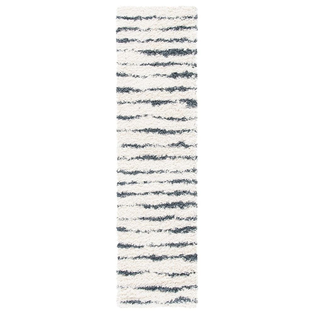 Safavieh Venus Shag VNS603B 2"2" x 6" Ivory and Dark Grey Runner, , large