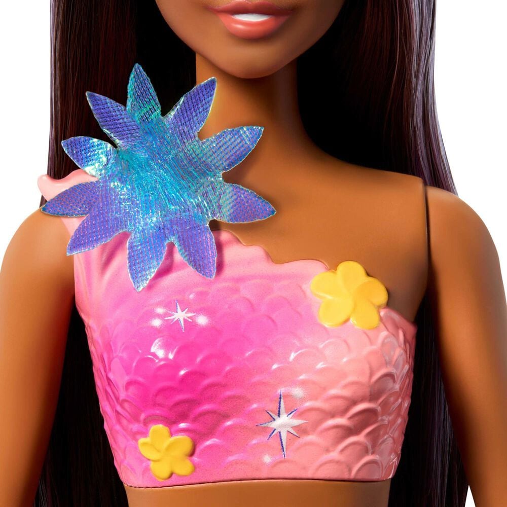 Barbie Flower Magic Mermaid Doll with Long Brown Hair in Multicolor, , large