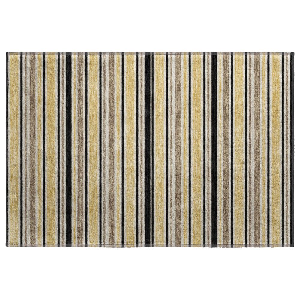 Dalyn Rug Company Soft Essentials Striped Honey 1"8" x 2"6" Indoor/Outdoor Area Rug, , large
