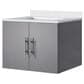 Lexora Home Geneva 24" Single Bathroom Vanity in Dark Grey with 2 cm White Quartz Top and Rectangular Sink, , large