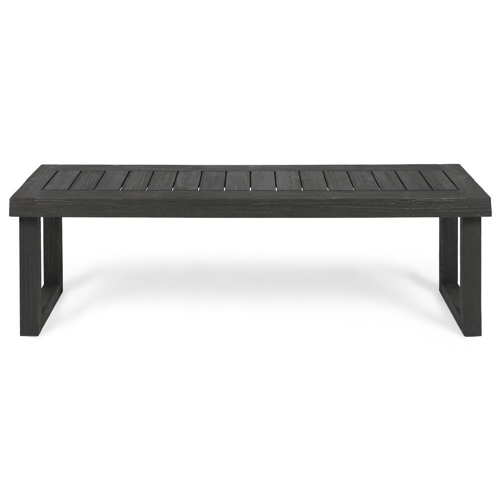 Hearth and Haven Patio Wood Dining Bench in Dark Grey, , large