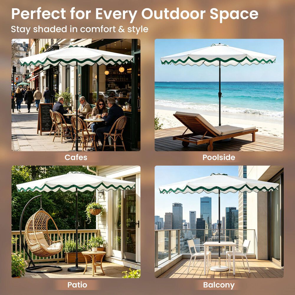 HOMLUX 10' Patio Umbrella in Green, , large