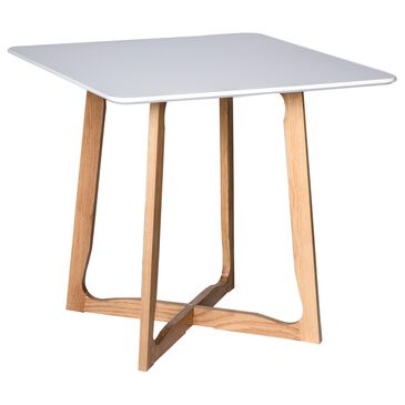 Leisuremod Cedar Dining Table in White and Natural - Table Only, , large