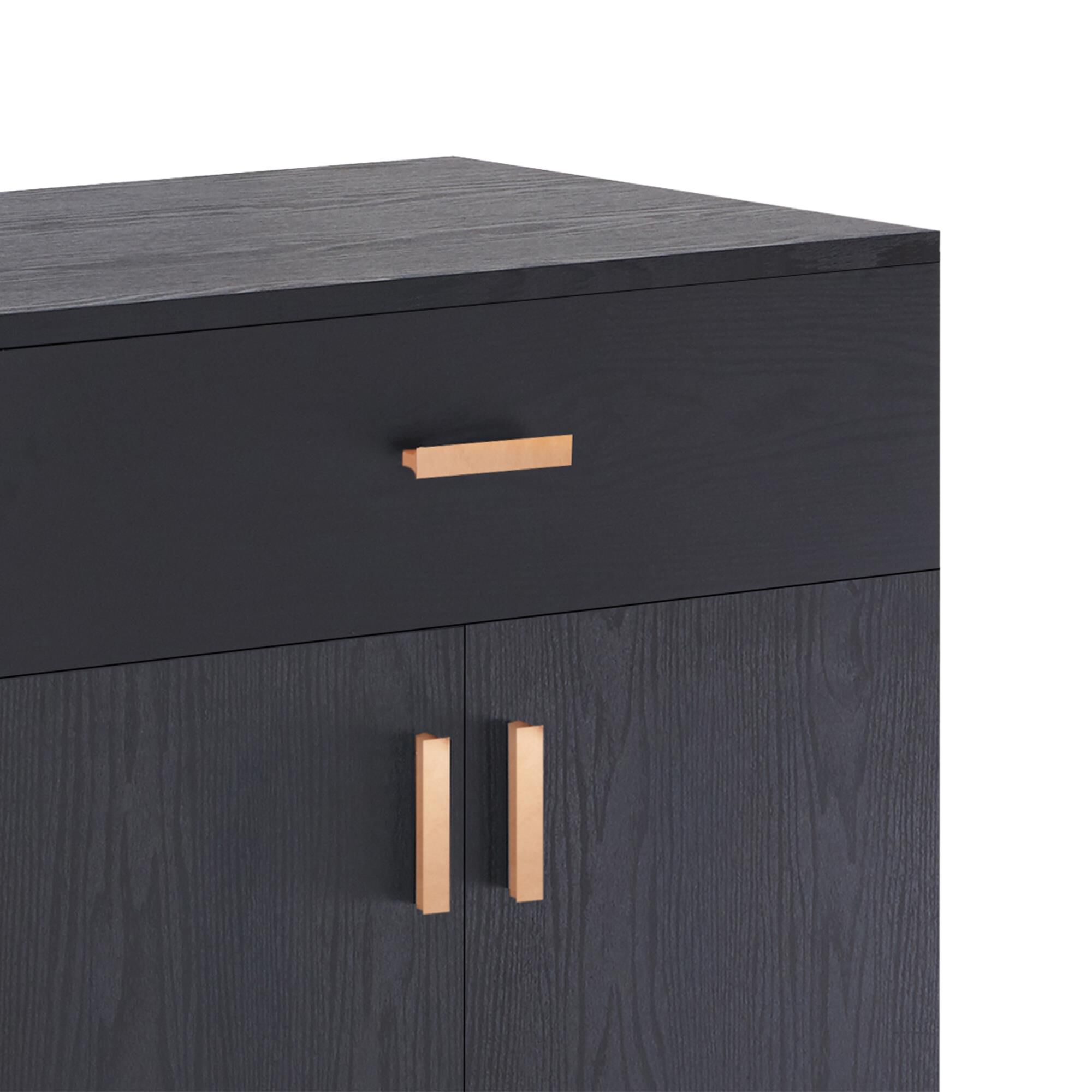 Furniture of America Lester Buffet Table in Black and Rose