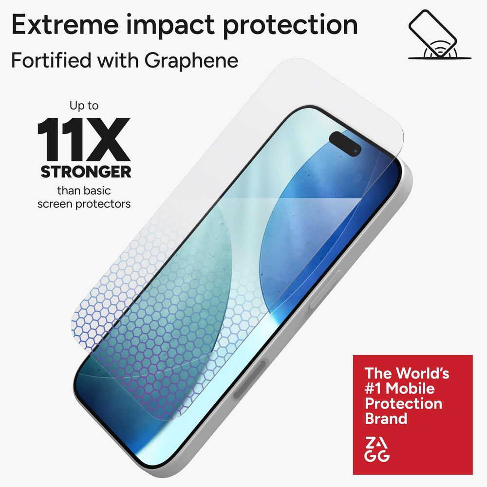 Zagg InvisibleShield XTR5 Glass Screen Protector for Apple iPhone 17 in Clear, , large