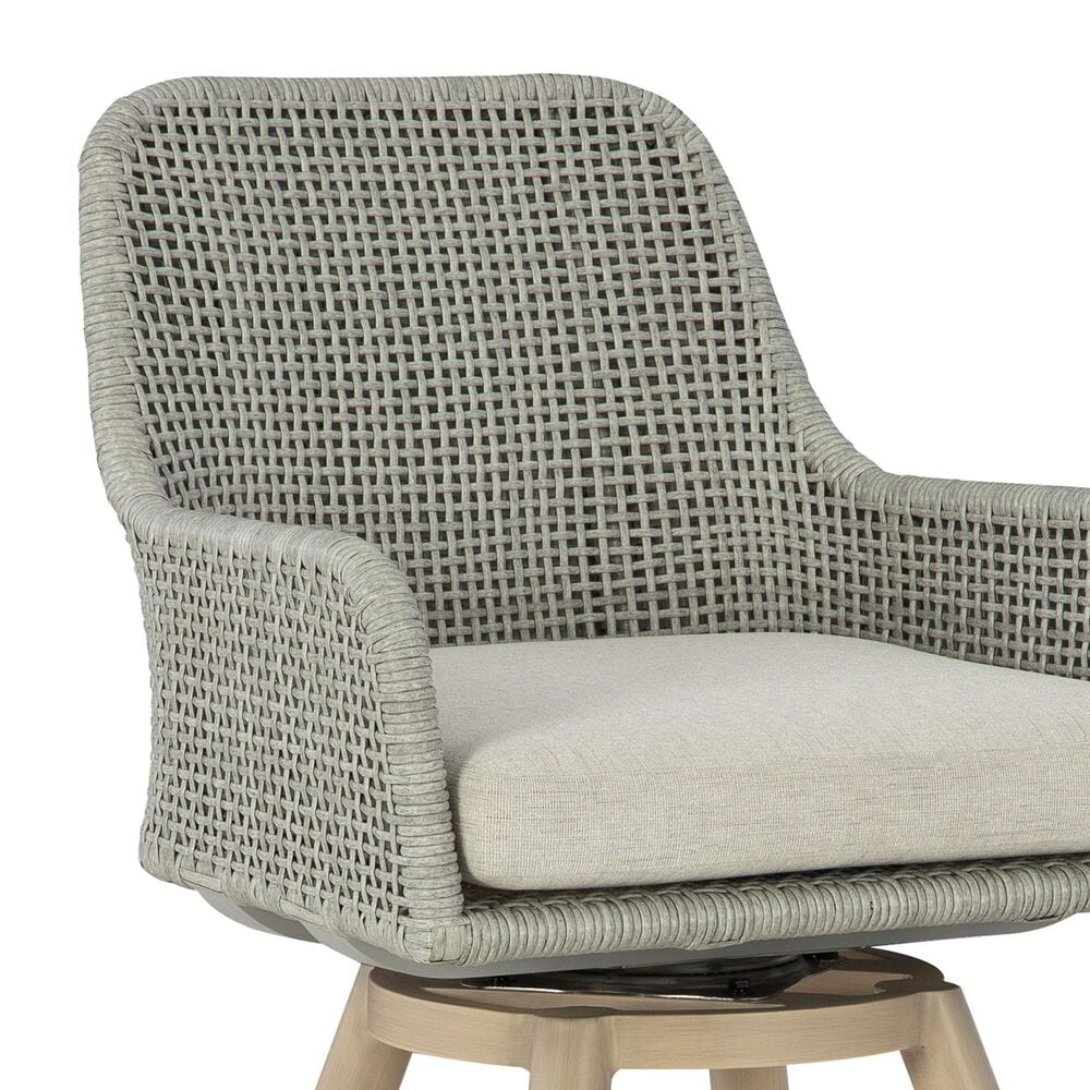 Ashley Seton Creek Patio Bar Stool with Cushion in Beige and Gray (Set of 2), , large