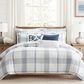 Levtex Waffle Plaid 3-Piece Full/Queen Comforter Set in Navy and White, , large