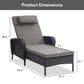 Sunwell Garden Outdoor Lounge Chair with Brown Rattan in Grey, , large