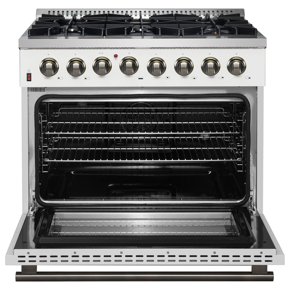 Forno Galiano 36" Freestanding Dual Fuel Range in White, , large