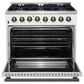 Forno Galiano 36" Freestanding Dual Fuel Range in White, , large