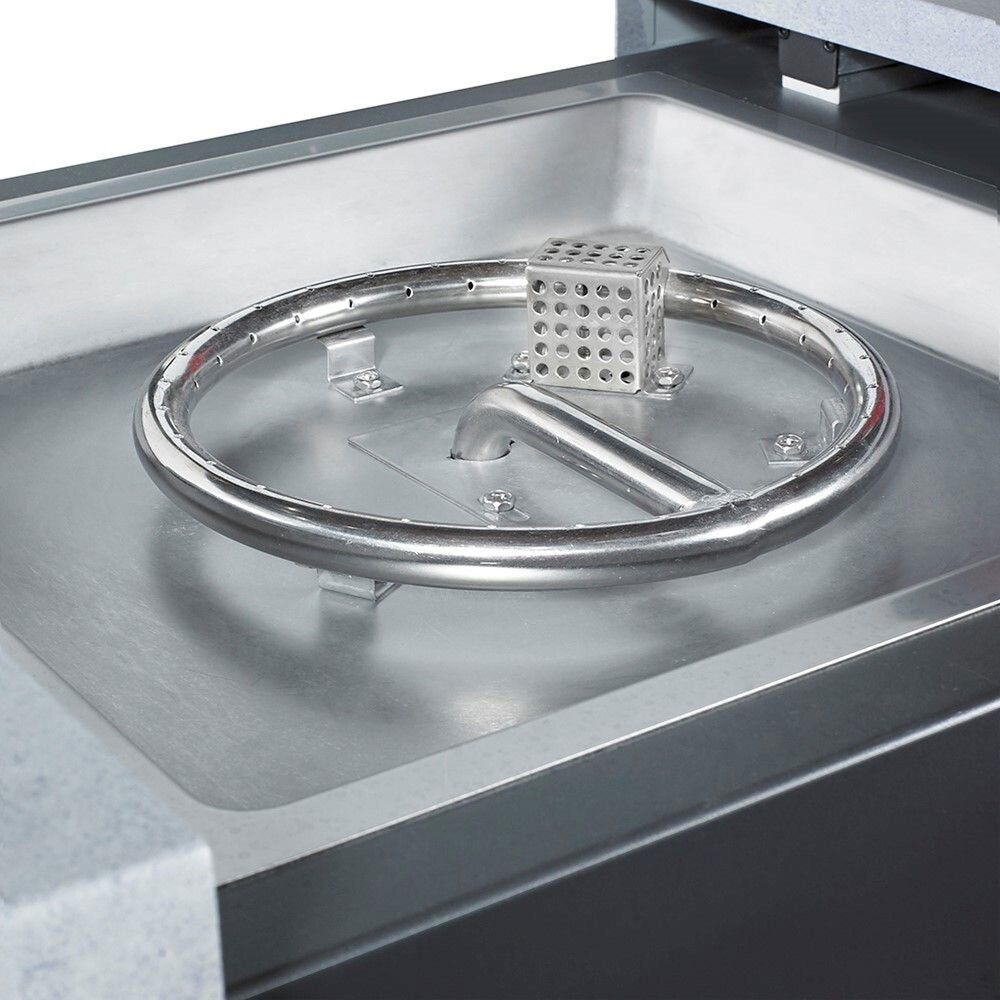 Slate and Company Rectangular Functional Fire Pit in Black and Concrete, , large