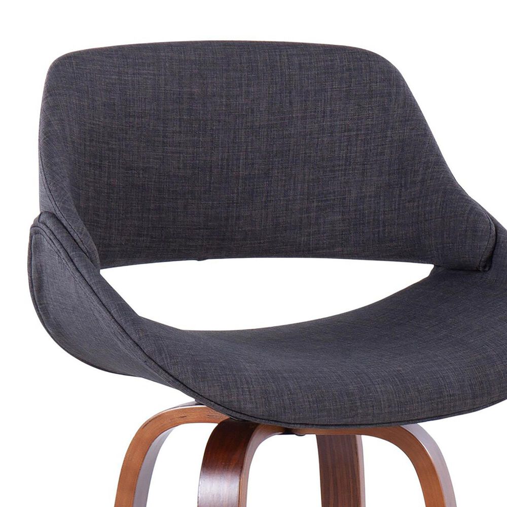 LumiSource Cosmo 30" Swivel Barstool with Grey Upholstery in Black (Set of 2), , large