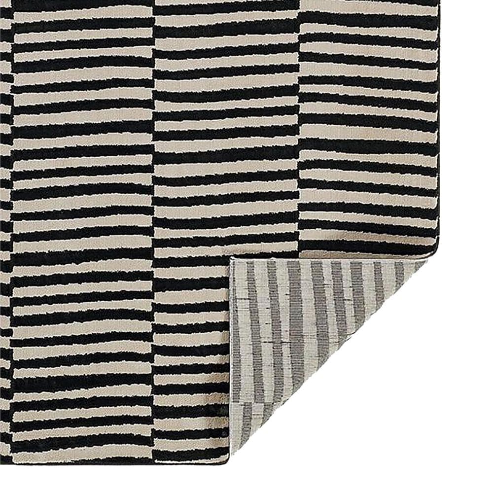 Momeni Xander Striped 4&#39; x 6&#39; Black Area Rug, , large