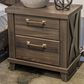 Ashley Vonitta Bay 2 Drawer Nightstand in Dark Brown with USB Ports, , large