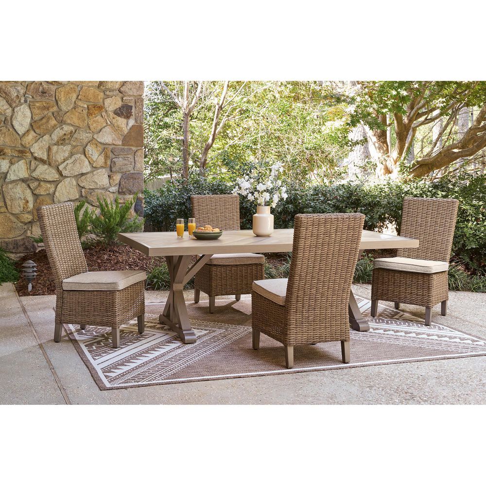 Ashley Laguna Heights Patio Side Chair with Cushion in Beige (Set of 2), , large