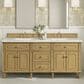 James Martin Vanities Lorelai 72" Double Vanity in Light Natural Oak with 3 cm Lime Delight Quartz Top, , large
