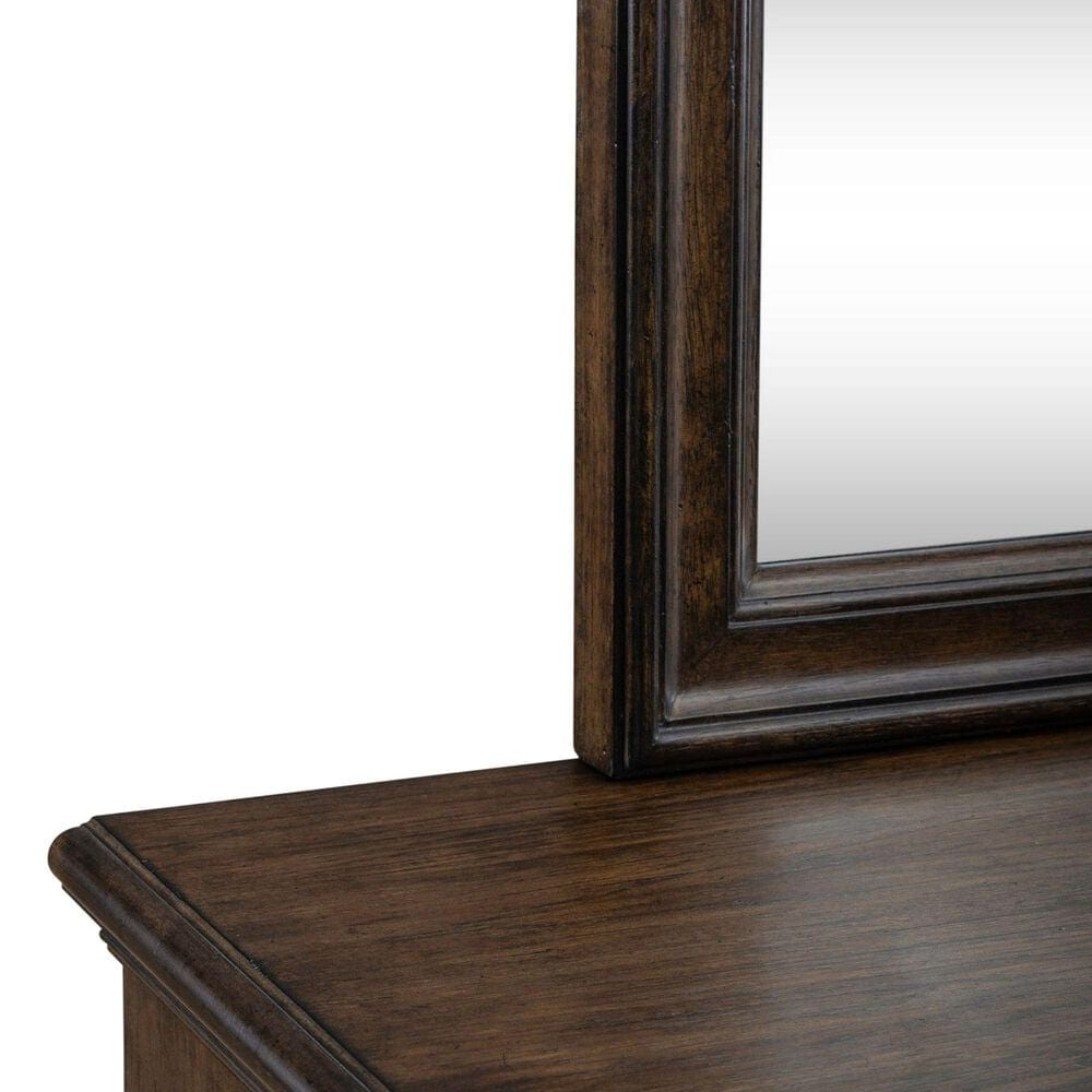 Belle Furnishings Provence Park 3-Piece Queen Upholstered Shelter Bedroom Set in Chateau Brown, , large
