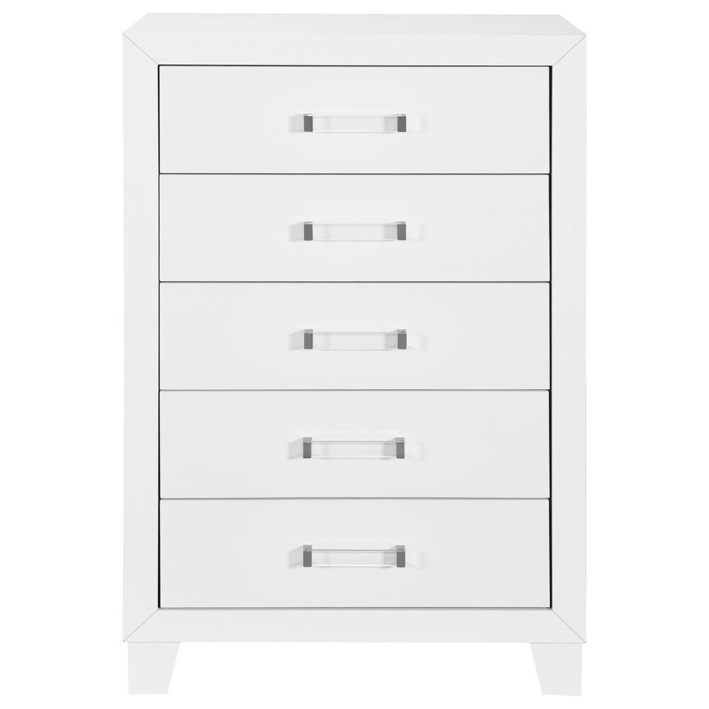 Global Furniture USA Luccia 5-Drawer Chest in White, , large