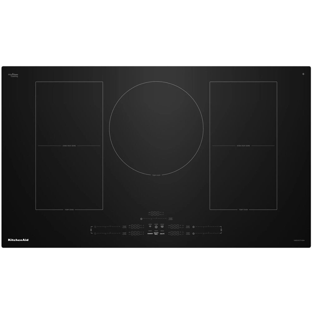 KitchenAid 36" Induction Cooktop with 5 Cooking Zones in Black, , large