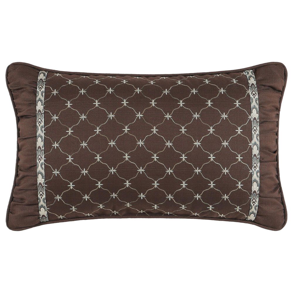 J. Queen New York Maren 12" x 20" Lumbar Pillow in Chocolate, , large