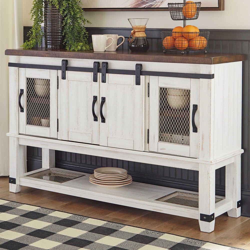 Ashley Valebeck Dining Room Server in White/Brown, , large