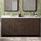 James Martin Vanities Gracyn 72" Double Bathroom Vanity in Sable with 3 cm Victorian Silver Quartz Top and Rectangular Sinks, , large