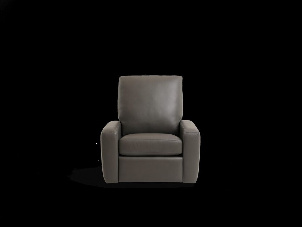 American Leather Camryn Leather Chair in Bison Charcoal, , large